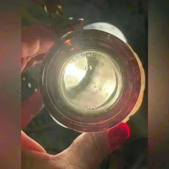 Vintage Smoky Brown Taupe  Indonesia KIG Leaf Pattern Glass Coffee Mugs (4) - Picture 7 of 8